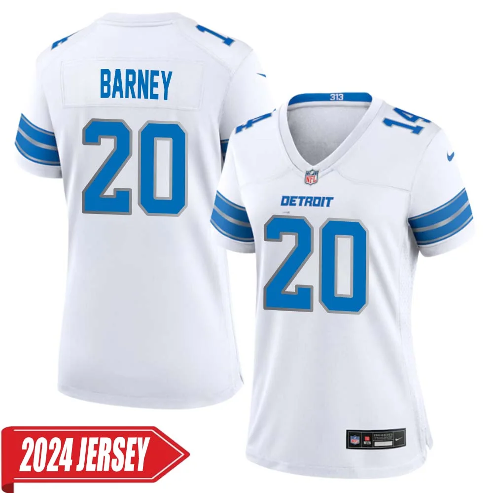 Lem Barney No 20 Woman s Detroit Lions Away Game 2024 Jersey White