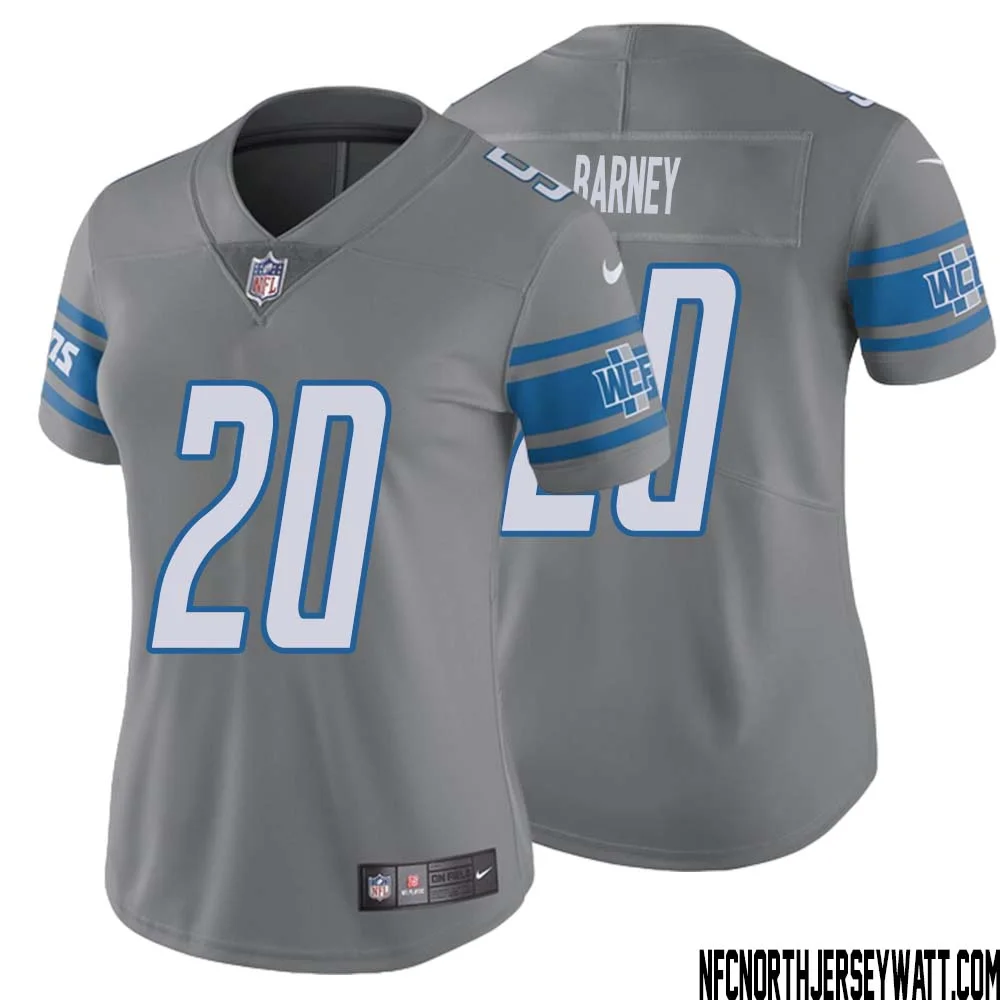 Lem Barney No 20 Women Steel Detroit Lions Vapor Untouchable Color Rush Limited Player Jersey