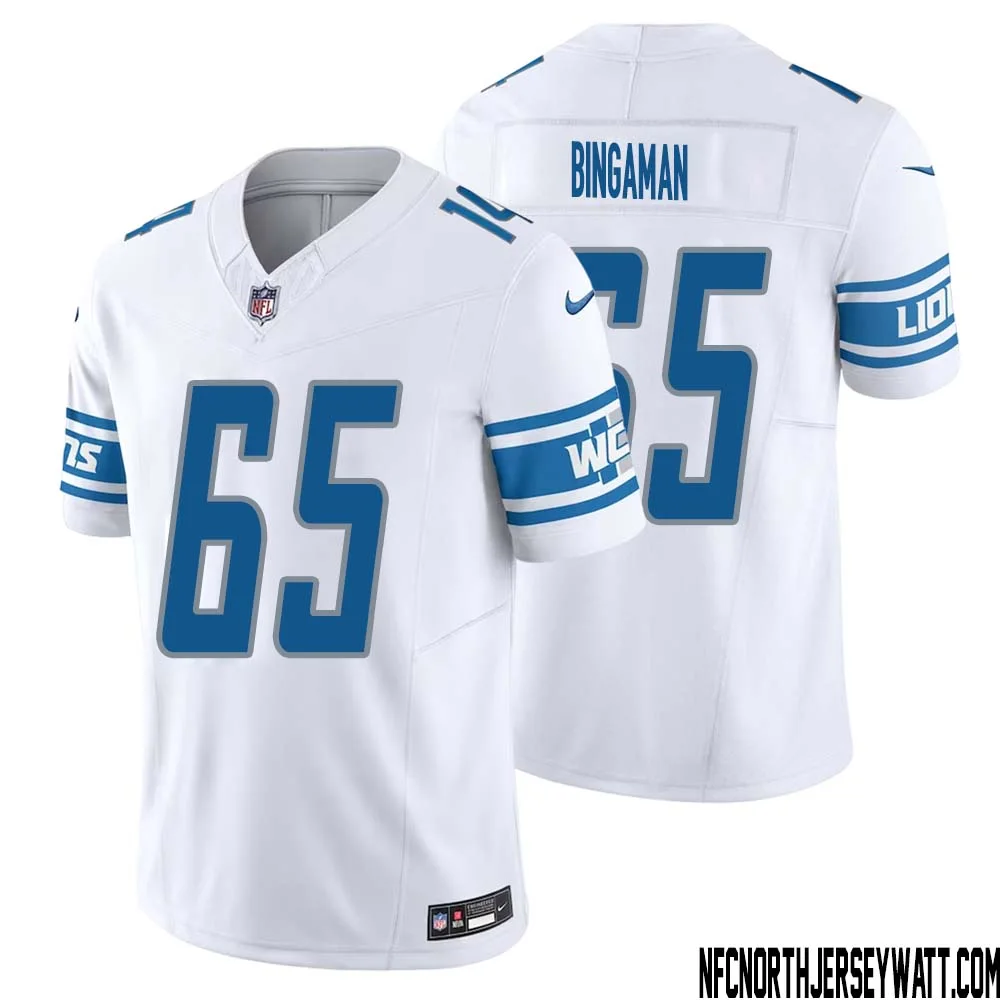 Les Bingaman No 65 Men White Detroit Lions Vapor F.U.S.E. Limited Jersey 1