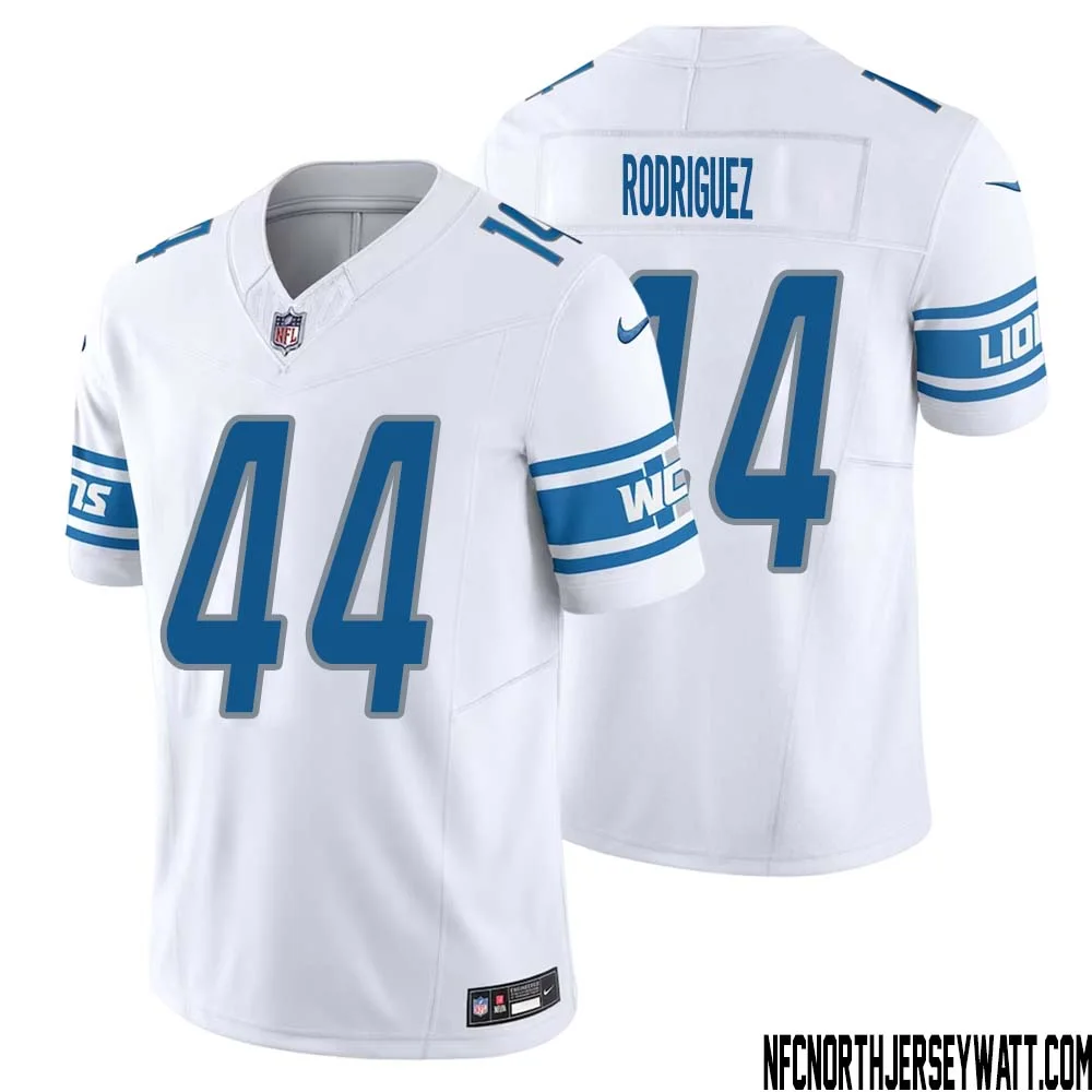 Malcolm Rodriguez No 44 Men White Detroit Lions Vapor F.U.S.E. Limited Jersey