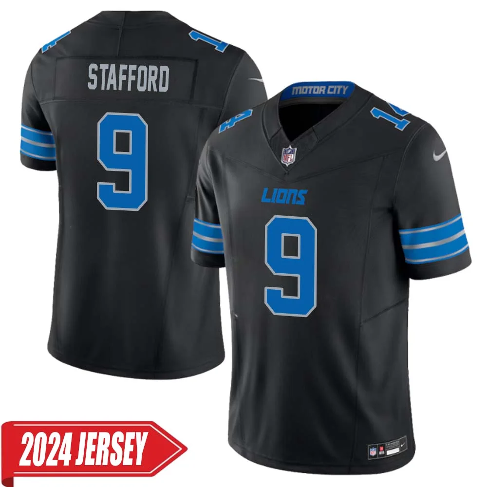 Matthew Stafford No 9 Men s Detroit Lions 2nd Alternate Vapor F.U.S.E. Limited 2024 Jersey Black