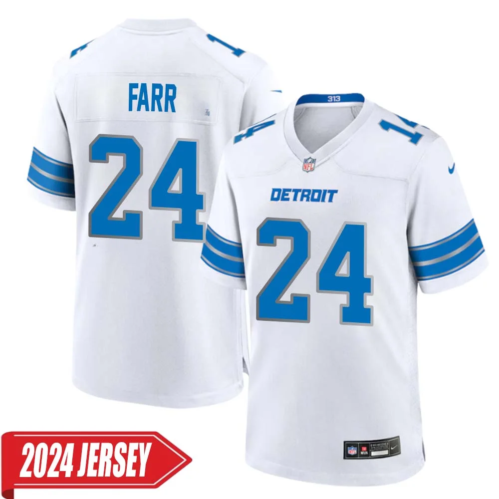 Mel Farr No 24 Men s Detroit Lions Away Game 2024 Jersey White