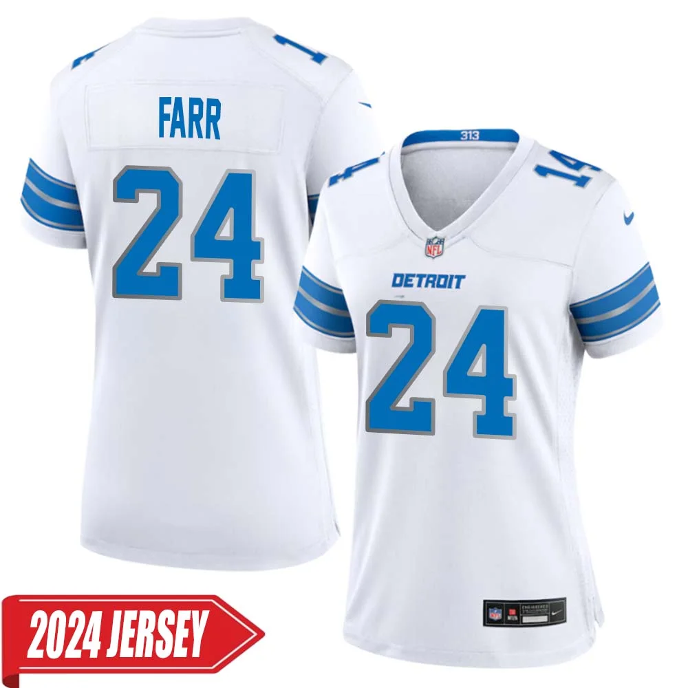 Mel Farr No 24 Woman s Detroit Lions Away Game 2024 Jersey White