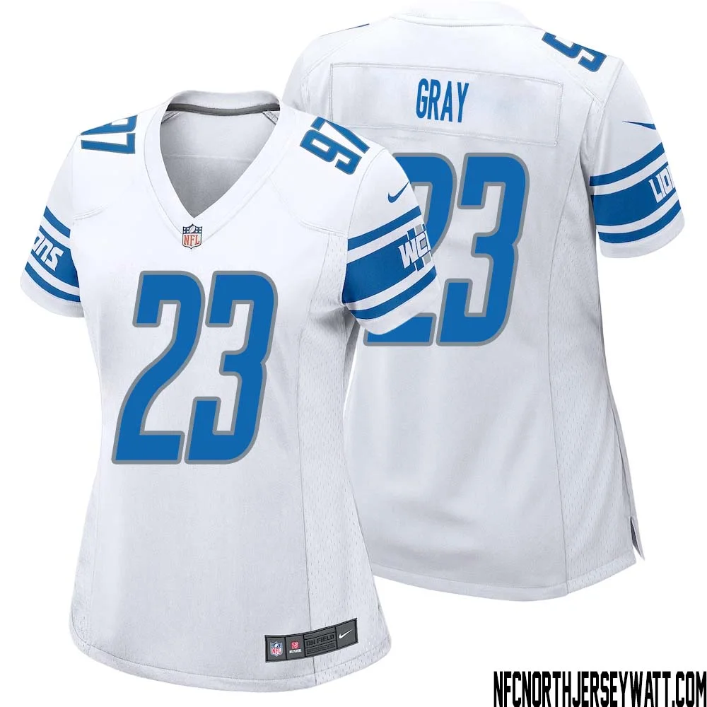 Mel Gray No 23 Women White Detroit Lions Player Away Game Jersey