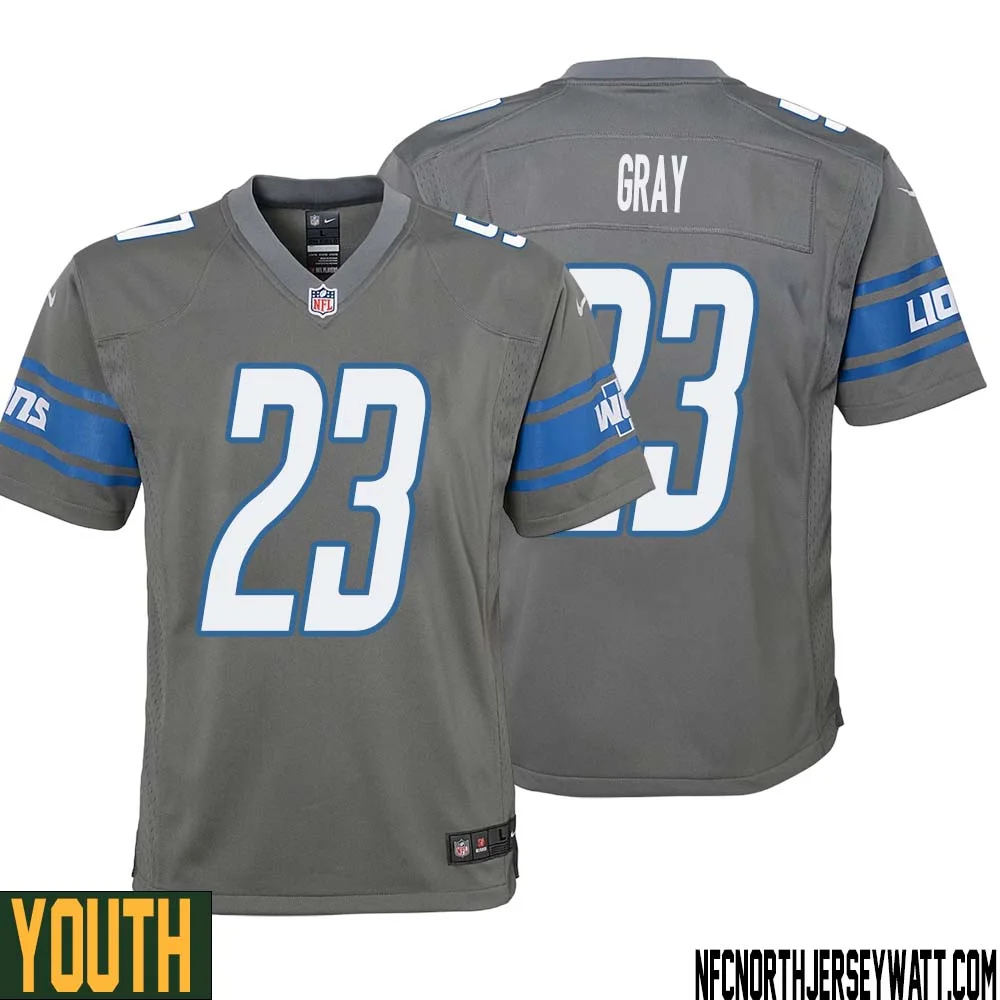 Mel Gray No 23 Youth Gray Detroit Lions Player Alternate Game Jersey 1