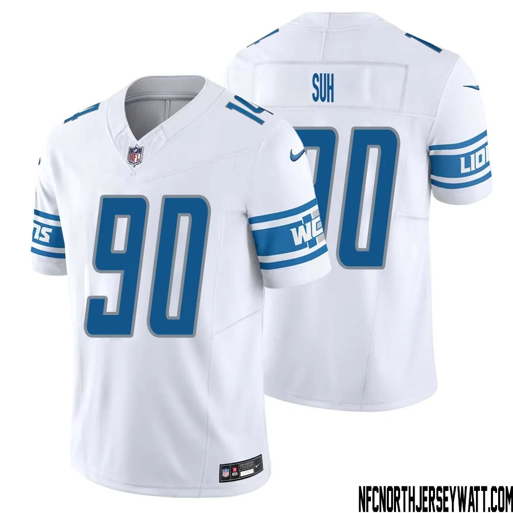 Ndamukong Suh No 90 Men White Detroit Lions Vapor F.U.S.E. Limited Jersey 1