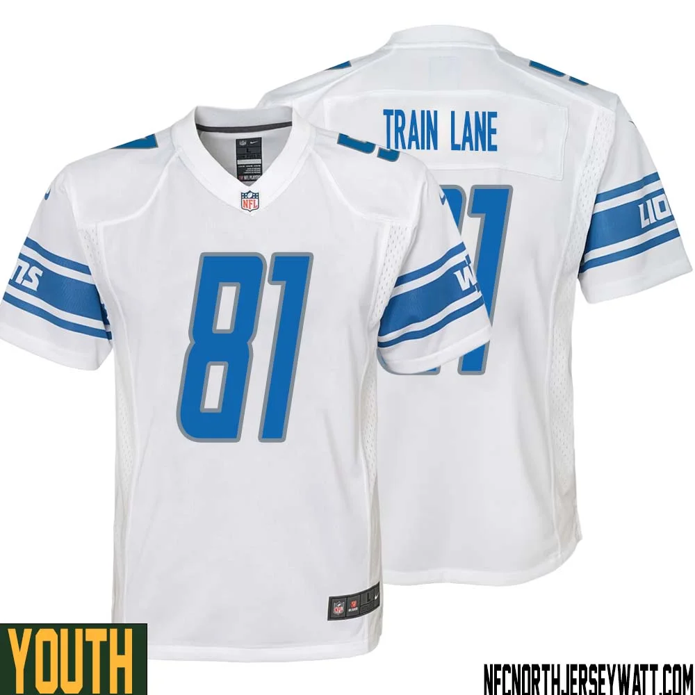 Night Train Lane No 81 Youth White Detroit Lions Player Away Game Jersey 1