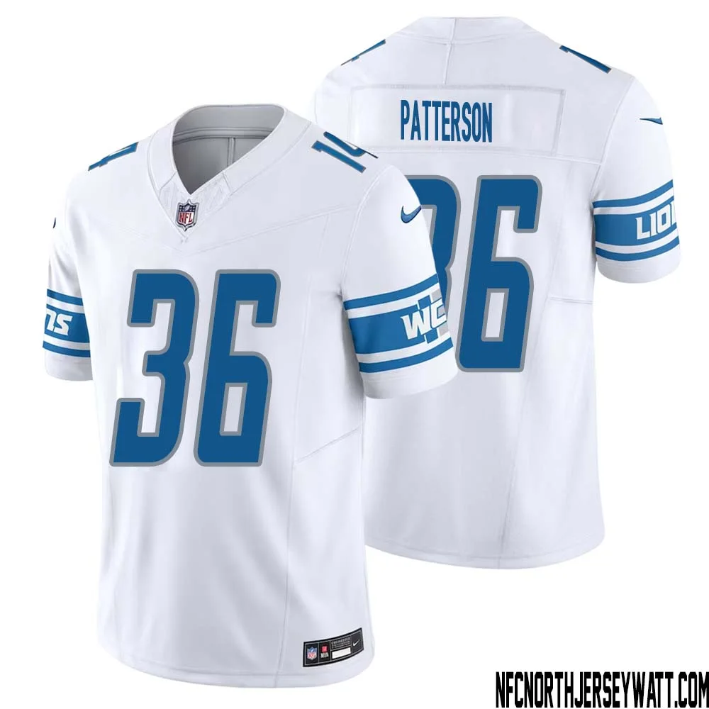 Riley Patterson No 36 Men White Detroit Lions Vapor F.U.S.E. Limited Jersey 1