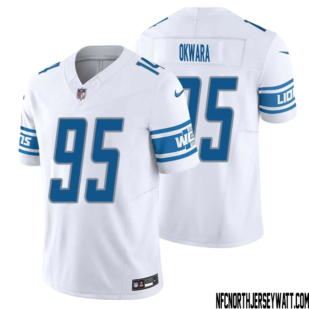 Romeo Okwara No 95 Men White Detroit Lions Vapor F.U.S.E. Limited Jersey