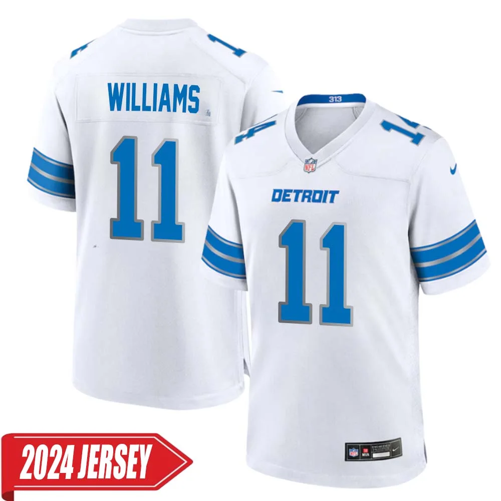 Roy Williams No 11 Men s Detroit Lions Away Game 2024 Jersey White