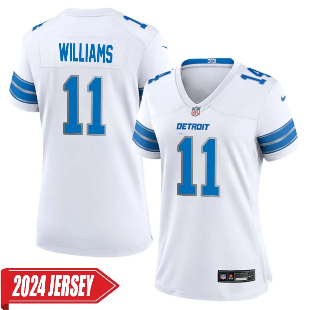 Roy Williams No 11 Woman s Detroit Lions Away Game 2024 Jersey White