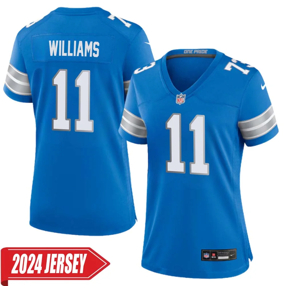 Roy Williams No 11 Woman s Detroit Lions Home Game 2024 Jersey Blue