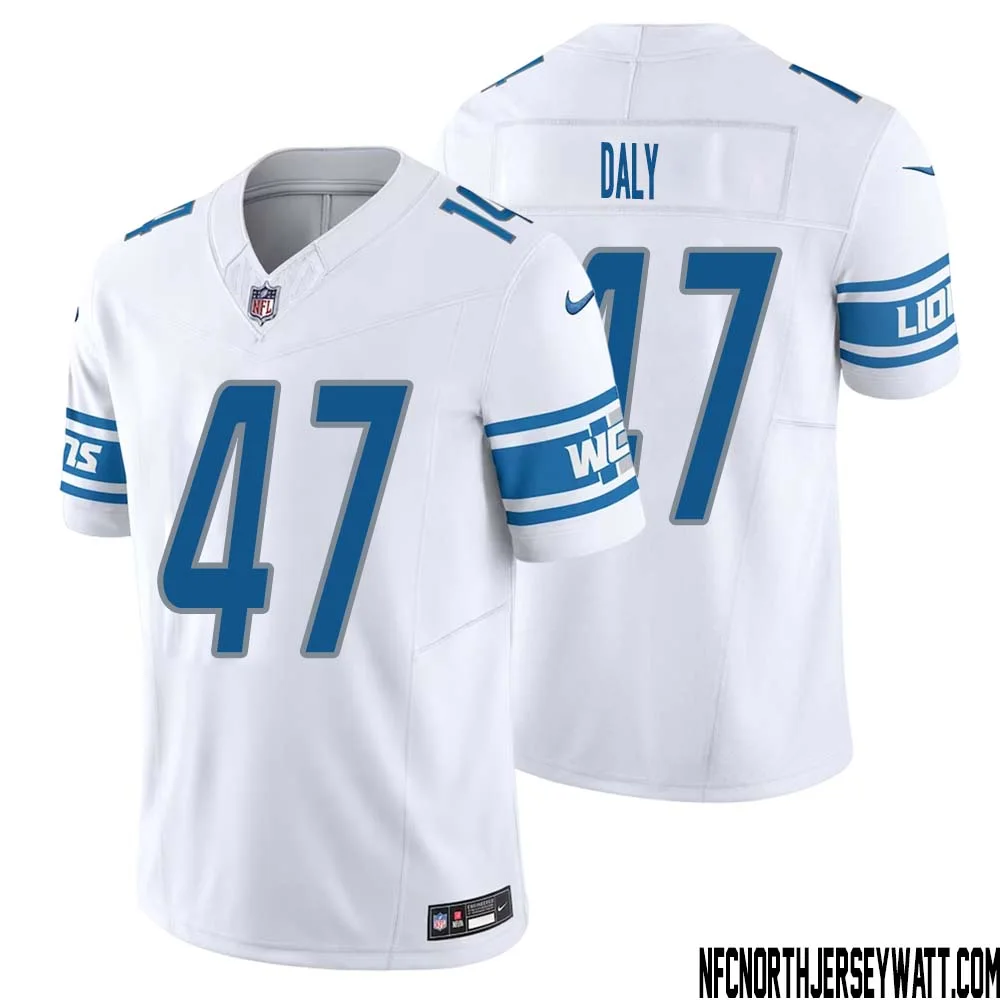Scott Daly No 47 Men White Detroit Lions Vapor F.U.S.E. Limited Jersey