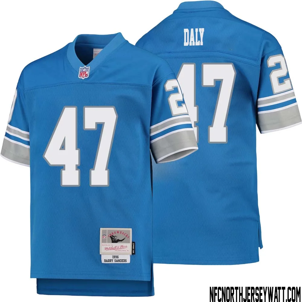 Scott Daly No 47 Youth Mitchell Ness Blue Detroit Lions 1996 Legacy Retired Player Jersey
