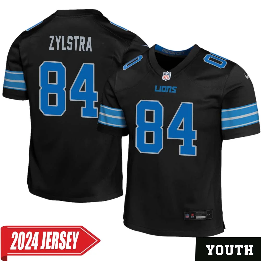 Shane Zylstra No 84 Youth s Detroit Lions 2nd Alternate Vapor F.U.S.E. Limited 2024 Jersey Black