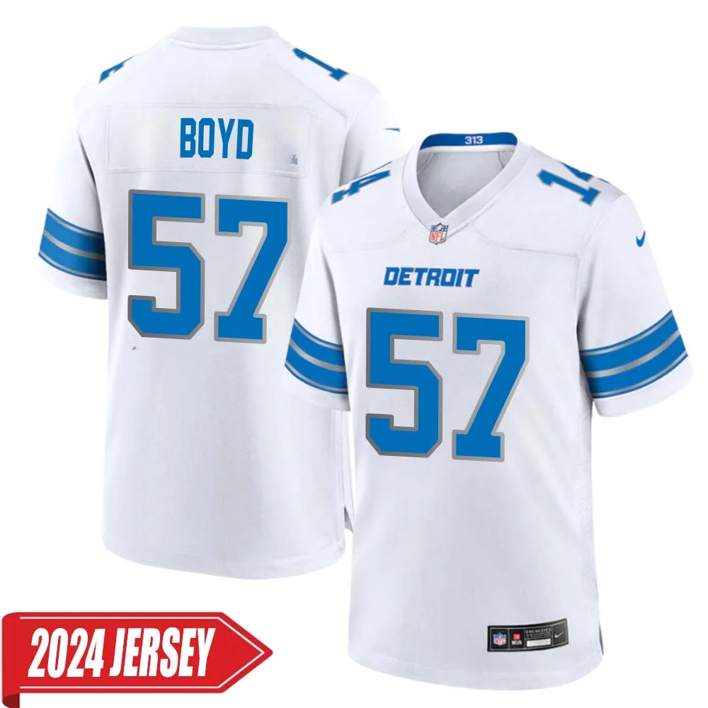 Stephen Boyd No 57 Men s Detroit Lions Away Game 2024 Jersey White