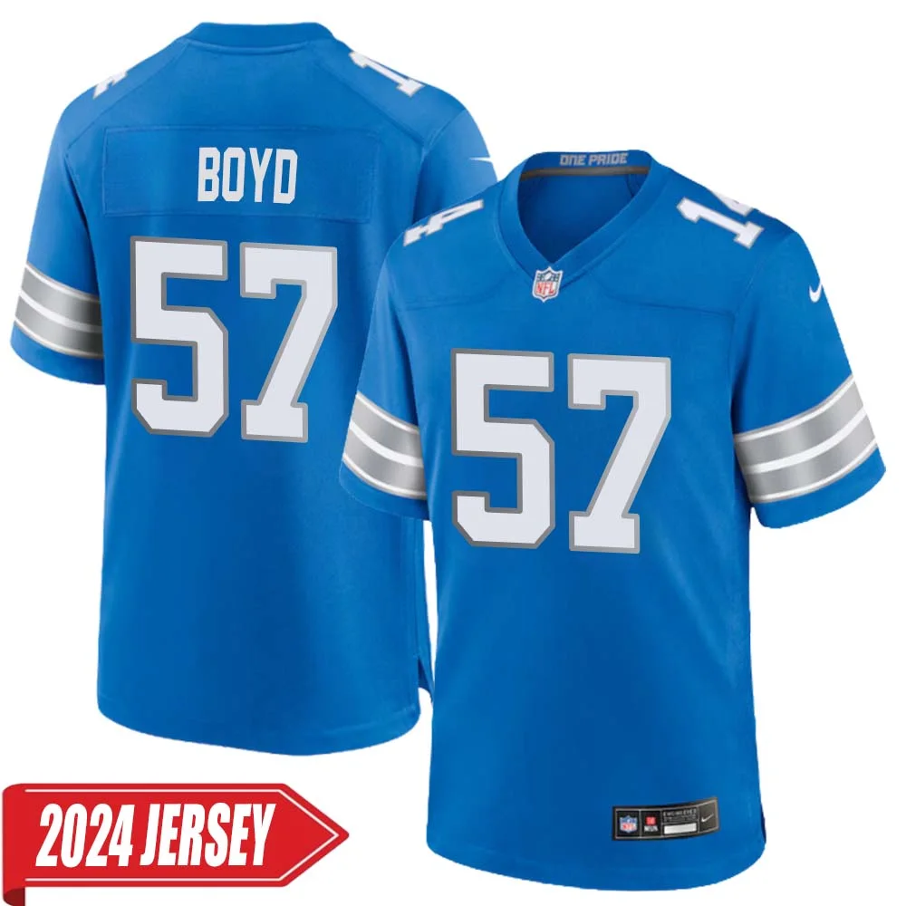 Stephen Boyd No 57 Men s Detroit Lions Home Game 2024 Jersey Blue