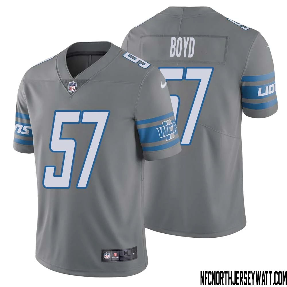 Stephen Boyd No 57 Men Steel Detroit Lions Vapor Untouchable Color Rush Limited Player Jersey