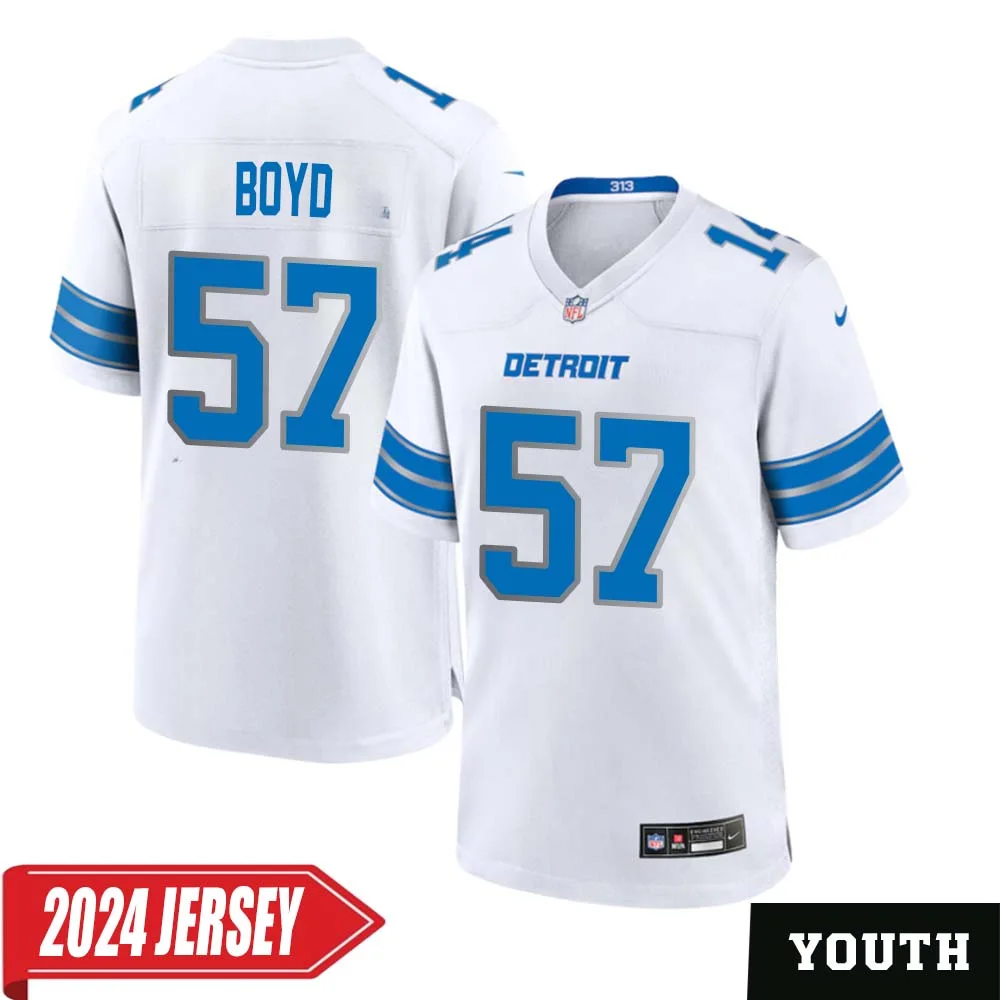 Stephen Boyd No 57 Youth s Detroit Lions Away Game 2024 Jersey White