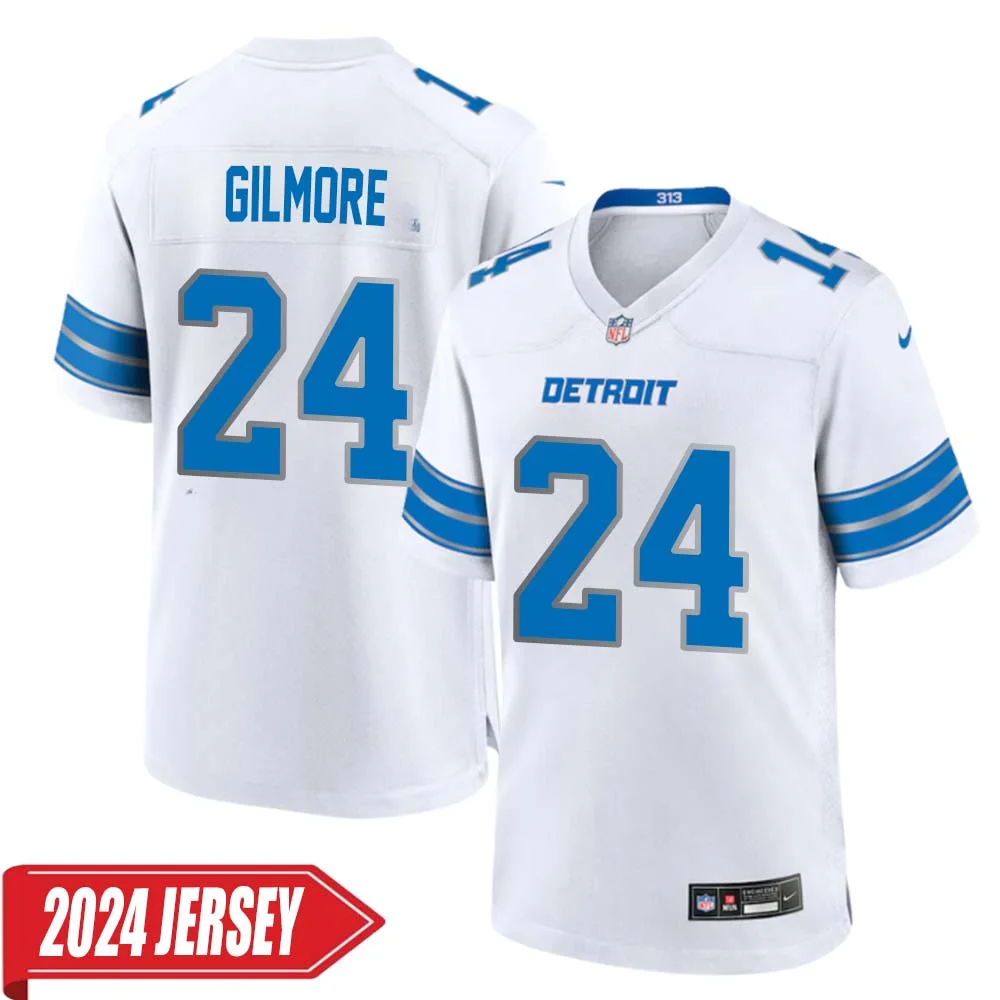 Steven Gilmore No 24 Men s Detroit Lions Away Game 2024 Jersey White