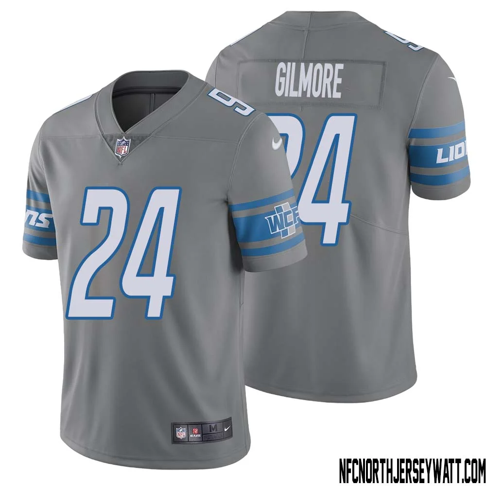 Steven Gilmore No 24 Men Steel Detroit Lions Vapor Untouchable Color Rush Limited Player Jersey 1