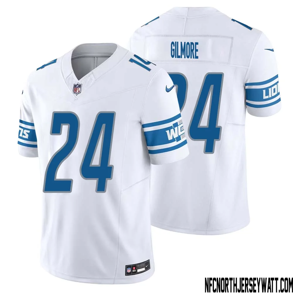 Steven Gilmore No 24 Men White Detroit Lions Vapor F.U.S.E. Limited Jersey 1