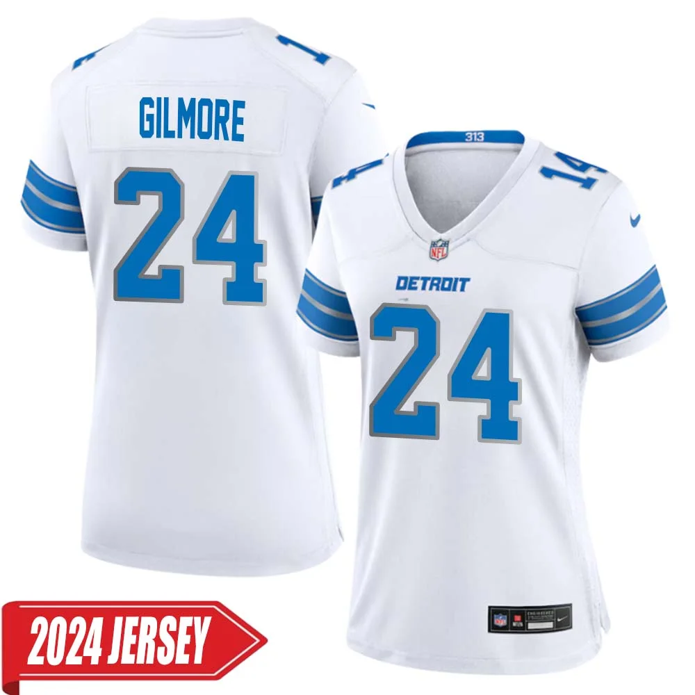 Steven Gilmore No 24 Woman s Detroit Lions Away Game 2024 Jersey White