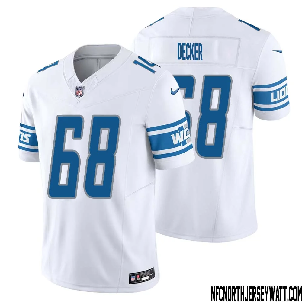 Taylor Decker No 68 Men White Detroit Lions Vapor F.U.S.E. Limited Jersey