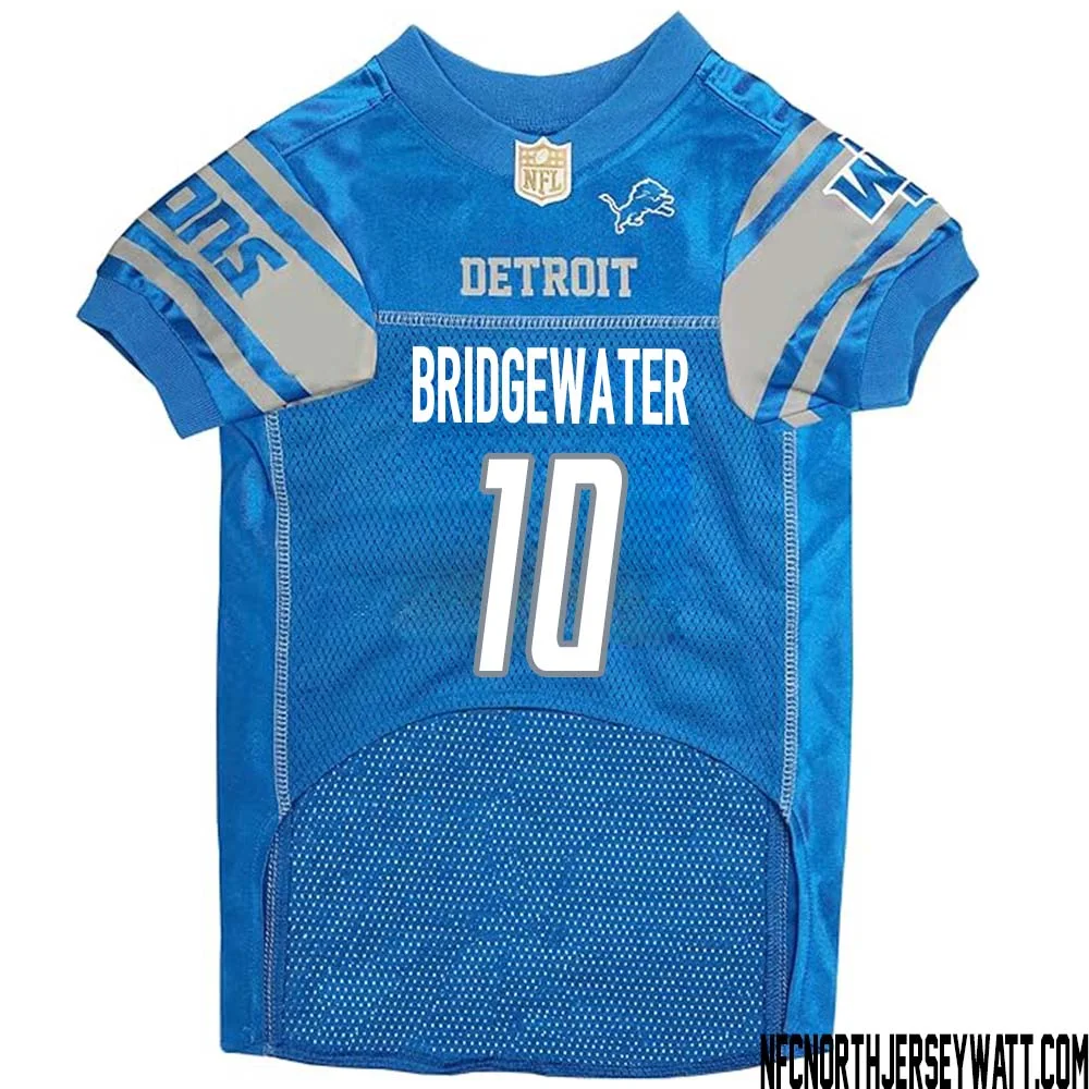 Teddy Bridgewater No 10 Blue Detroit Lions Dog Jersey