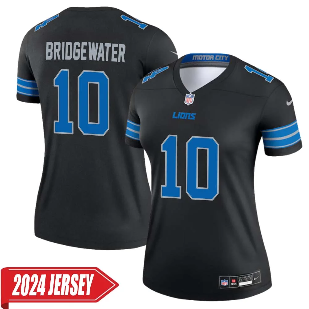 Teddy Bridgewater No 10 Woman s Detroit Lions 2nd Alternate Vapor F.U.S.E. Limited 2024 Jersey Black