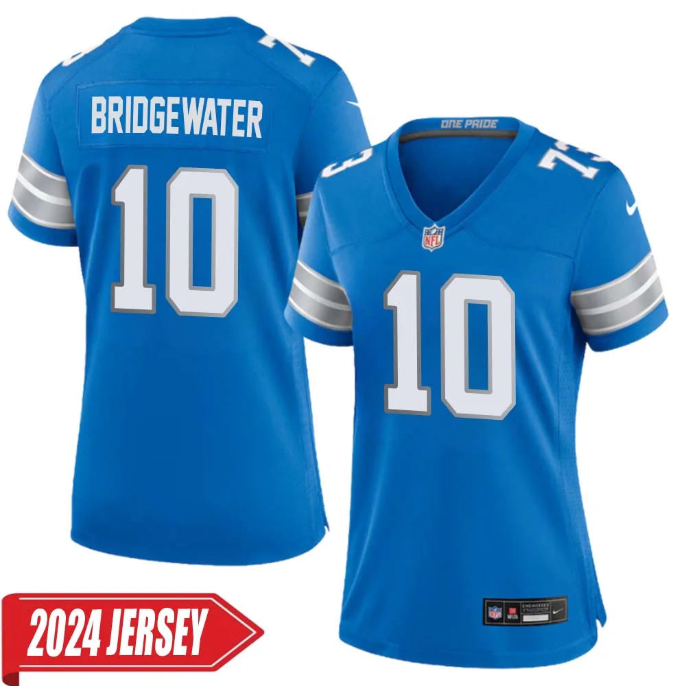 Teddy Bridgewater No 10 Woman s Detroit Lions Home Game 2024 Jersey Blue