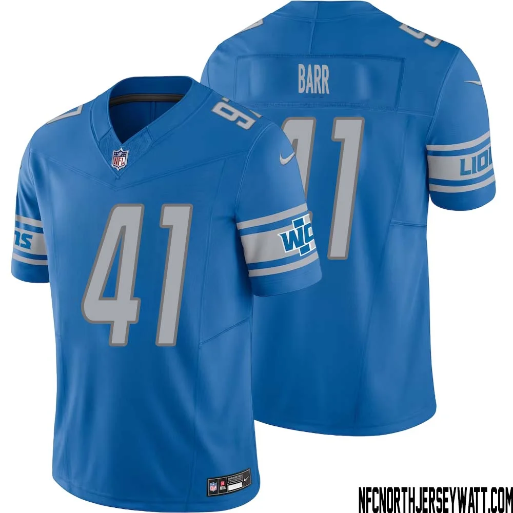 Terry Barr No 41 Men Blue Detroit Lions Vapor F.U.S.E. Limited Jersey 1