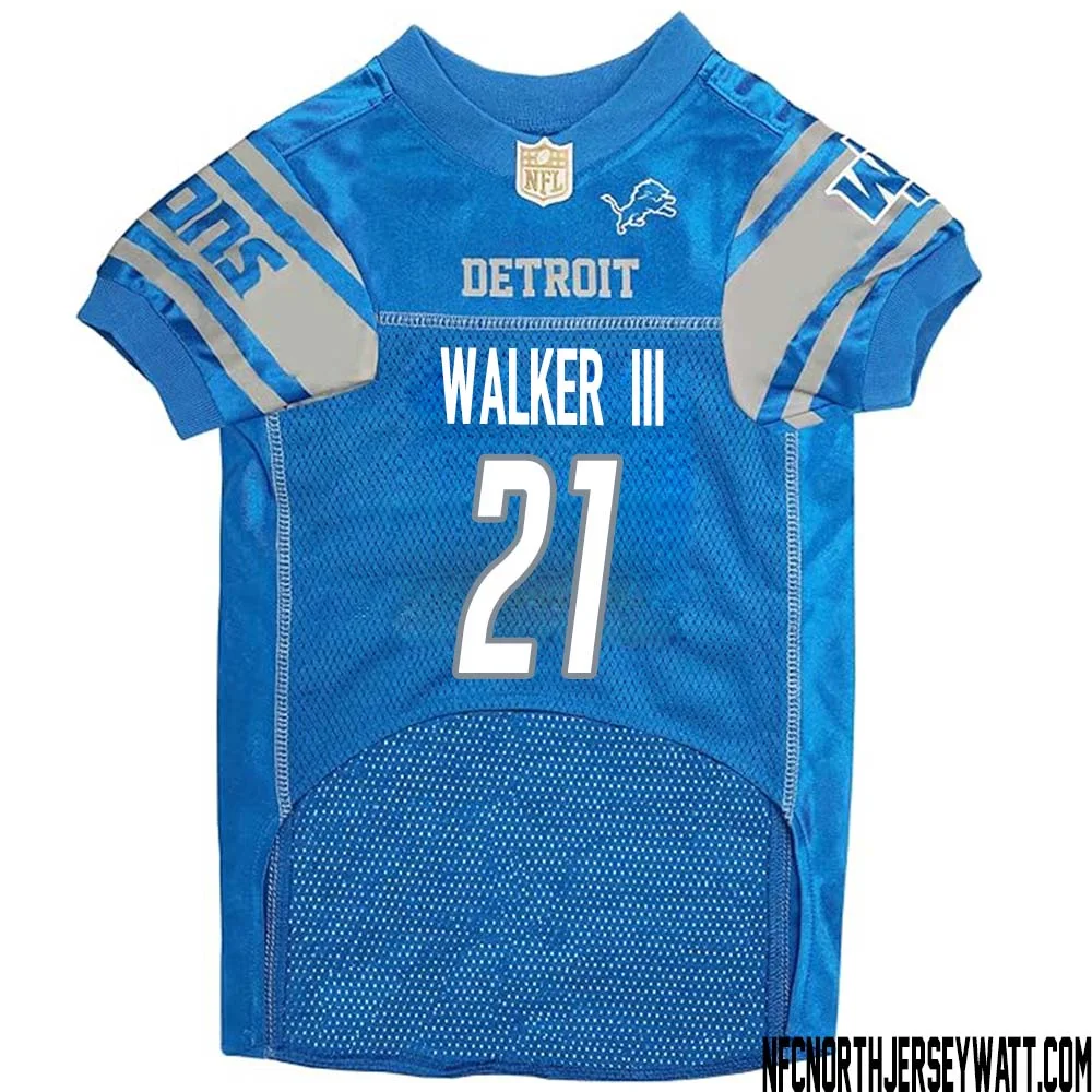 Tracy Walker III No 21 Blue Detroit Lions Dog Jersey