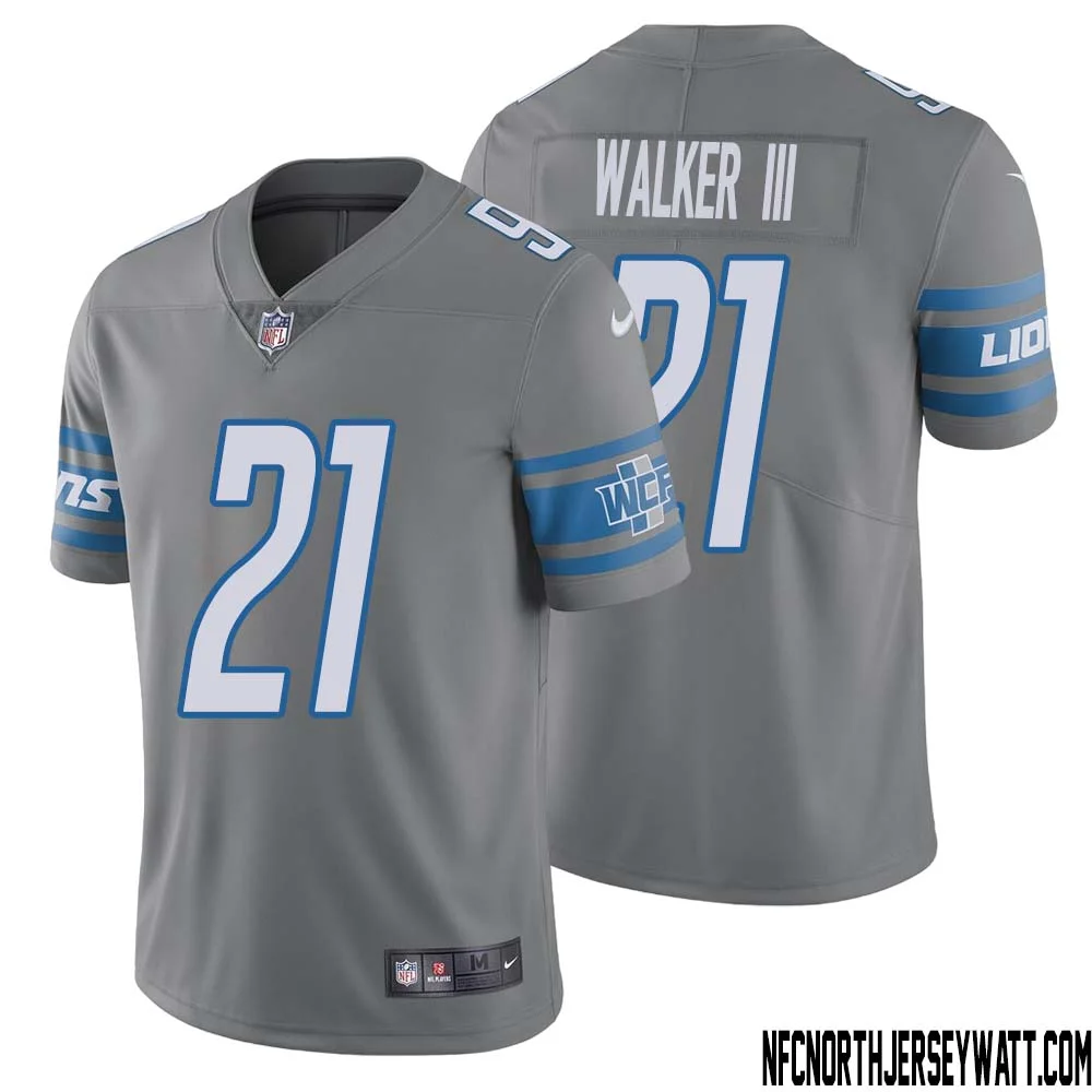 Tracy Walker III No 21 Men Steel Detroit Lions Vapor Untouchable Color Rush Limited Player Jersey