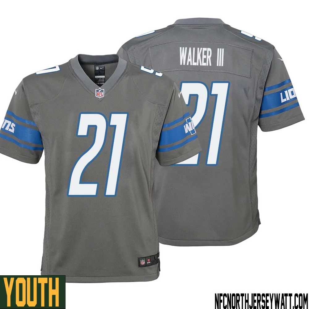Tracy Walker III No 21 Youth Gray Detroit Lions Player Alternate Game Jersey