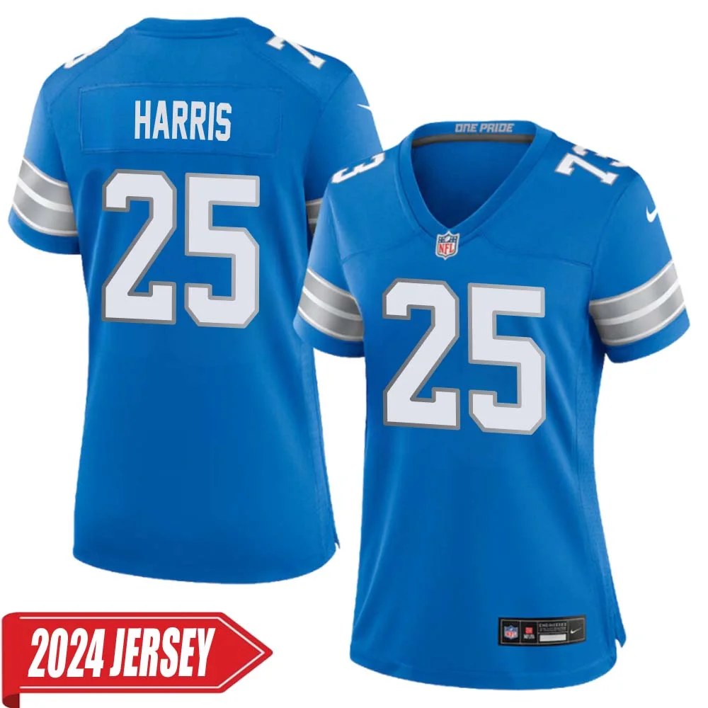 Will Harris No 25 Woman s Detroit Lions Home Game 2024 Jersey Blue
