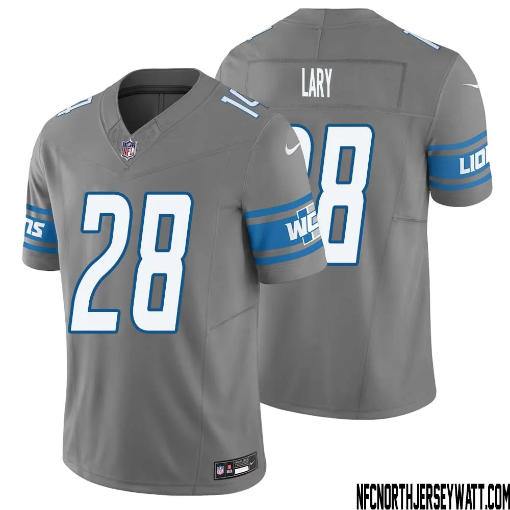 Yale Lary No 28 Men Detroit Lions Vapor F.U.S.E. Limited Jersey Silver