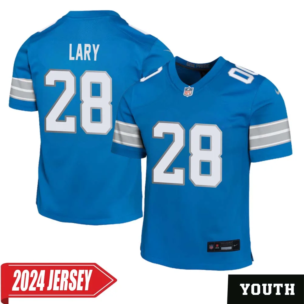 Yale Lary No 28 Youth s Detroit Lions Home Game 2024 Jersey Blue