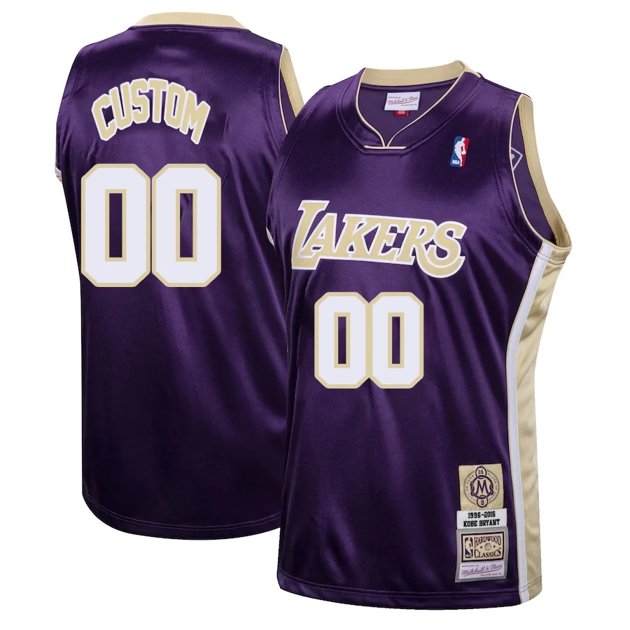 Custom Los Angeles Lakers Mitchell _ Ness Hall of Fame Class of 2020 _24 Authentic Hardwood Classics Jersey - Purple -