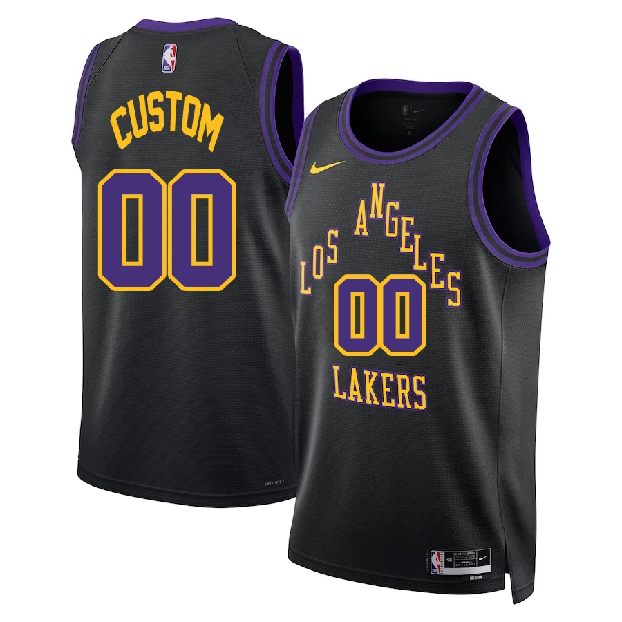 Los Angeles Lakers Nike Unisex 2023-24 Custom Swingman Jersey - Black - City Edition -