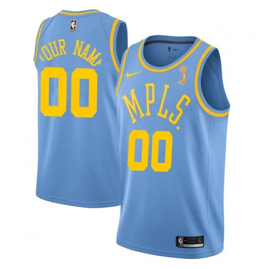 Men's Custom Los Angeles Lakers Swingman Blue 2020 Finals Champions Hardwood Classics Jersey -