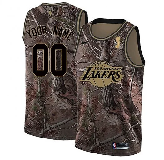 Men's Custom Los Angeles Lakers Swingman Camo 2020 Finals Champions Realtree Collection Jersey -