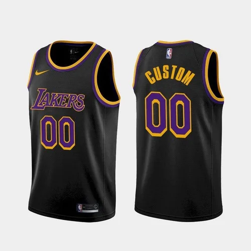 Men's Los Angeles Lakers Custom 2021 Earned Black Jersey -