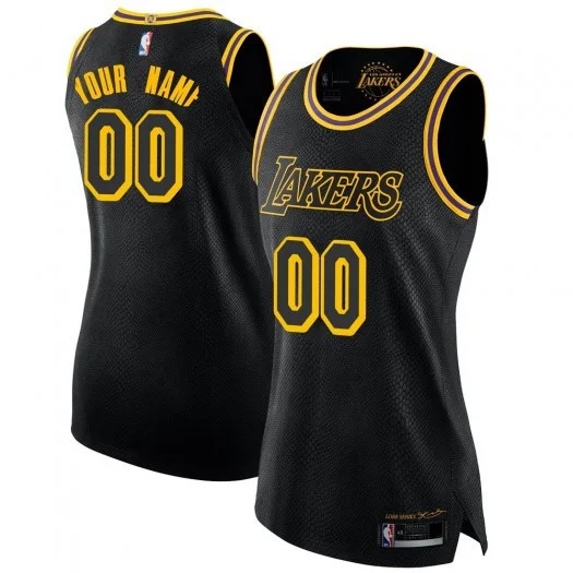 Woman's Custom Los Angeles Lakers Swingman Black Jersey - City Edition -
