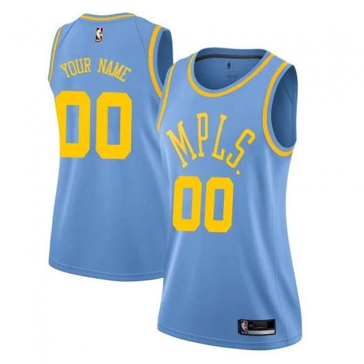 Woman's Custom Los Angeles Lakers Swingman Blue Hardwood Classics Jersey -