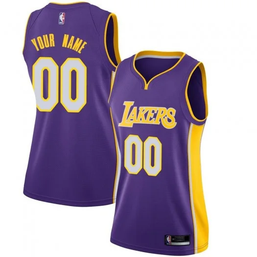 Woman's Custom Los Angeles Lakers Swingman Purple Jersey - Statement Edition -