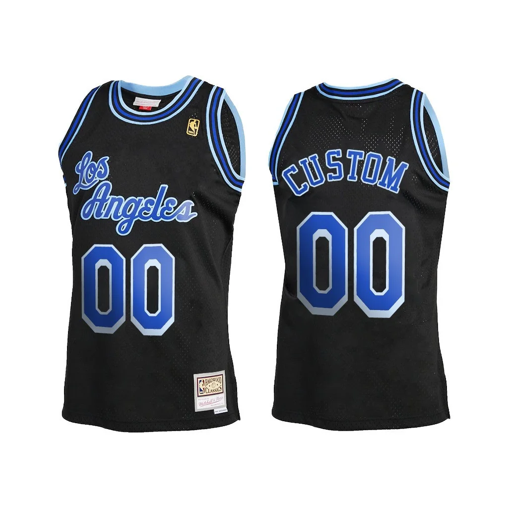 Youth's Custom Los Angeles Lakers Black Jersey Reload 2.0 Hardwood Classics - -