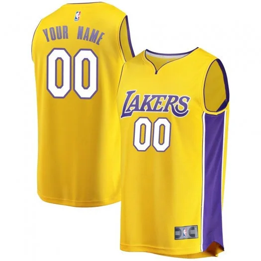 Youth's Custom Los Angeles Lakers Swingman Gold Fast Break Jersey - Icon Edition -