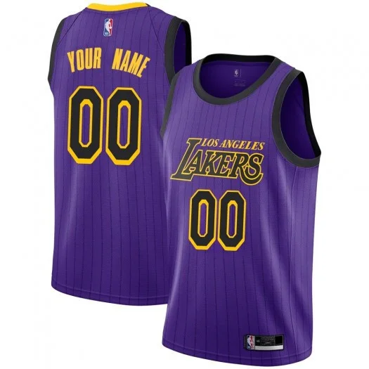 Youth's Custom Los Angeles Lakers Swingman Purple 2018/19 Jersey - City Edition -