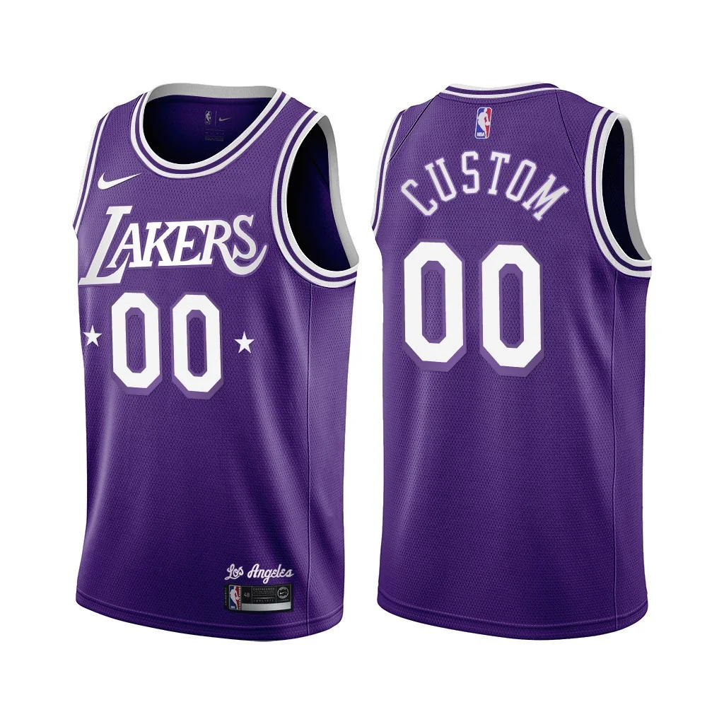 Youth's Los Angeles Lakers Custom 2021-22 City Edition Purple Jersey Throwback 60s -